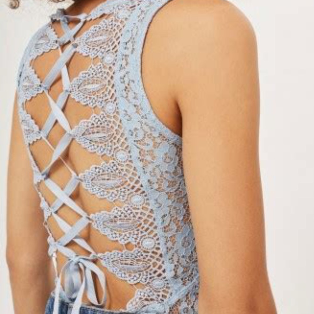 Topshop Lace Up Bodysuit